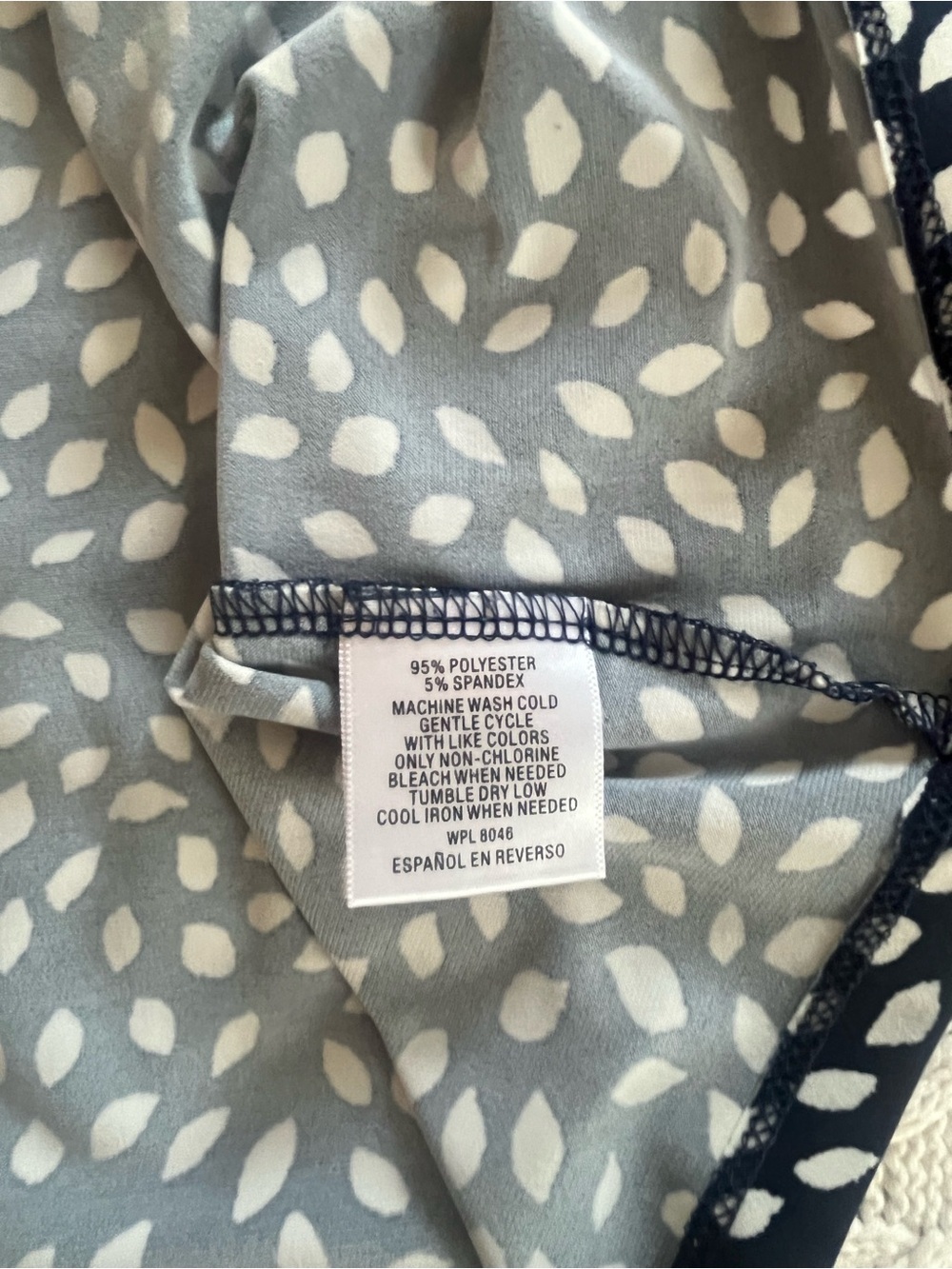 Charter Club Navy Blue 1/2 Button-Up Blouse with Detailed Pattern Size XL - Picture 11 of 16
